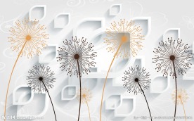 3Dl立体抽象蒲公英