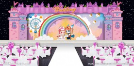 卡通城堡婚礼 PSD分层