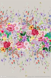 缠枝花 花朵花枝手绘 分层