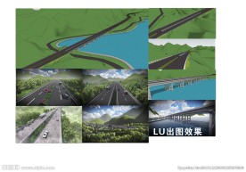 高速公路大桥特大桥山区公路模型