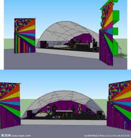 舞台舞美场景草图大师模型