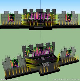 舞台舞美背景设计草图大师模型