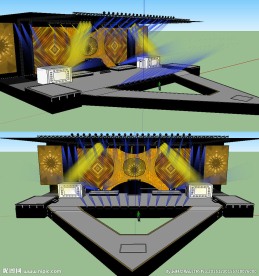 舞台舞美背景SU草图大师模型