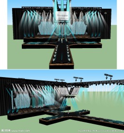 舞台舞美背景SU草图大师模型