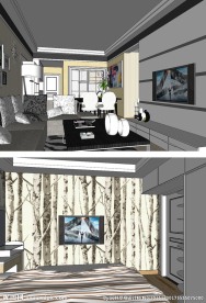 现代风格客厅家具草图大师SKP