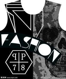 服装设计几何骷髅之前福