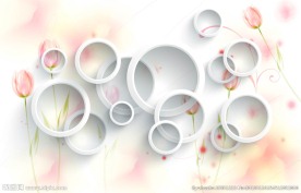 3D圈圈郁金香唯美壁画