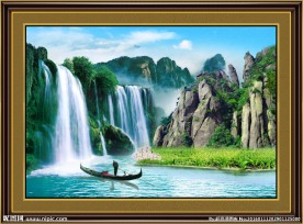 流水生财风景画