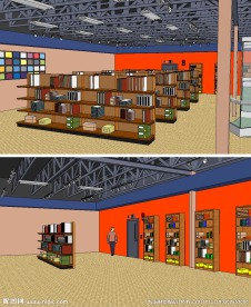 书店书柜书架草图大师SU模型