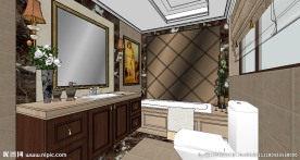 欧式卫生间卫浴草图大师SU模型