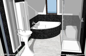 现代卫生间卫浴草图大师SU模