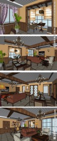 美式风格室内草图大师SU模型