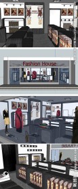服装店室内设计草图大师模型