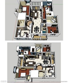 完整欧式室内草图大师SU模型
