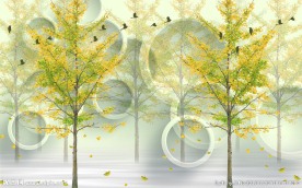 绿色个性壁画背景墙