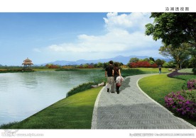 湖岸步道设计效果图