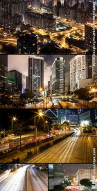 繁华城市夜景街道车流线