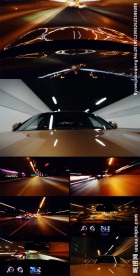 小车夜间穿梭繁华城市