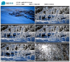 自然雪景寒冷冬天