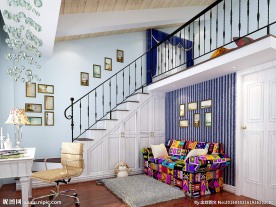 复式楼上卧室效果图