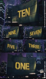 3D城市LED巨幕英文出字十秒