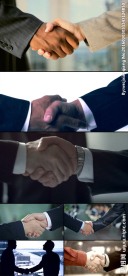 几个不同场合商务人士握手