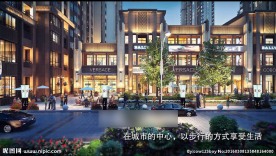 商业街动画 步行街夜景动画