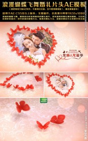 浪漫蝴蝶飞舞婚礼片头AE模板