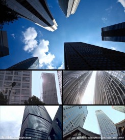 仰拍雄伟高楼大厦高清视频素材