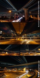 高架桥桥底交通车流线视频素材