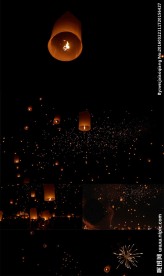 集体放孔明灯天灯许愿灯祈福