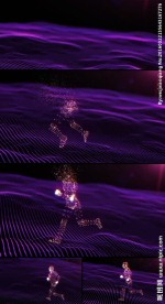 粒子人跑步奔跑动画视频素材