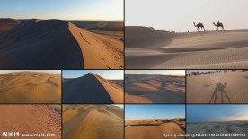 沙漠中骑骆驼实拍视频素材