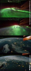 宇宙空间站观赏地球极光视频素材