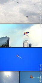 蓝天阳光下的风筝视频素材