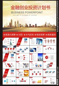 金融创业投资计划PPT动态模板