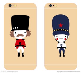 卡通可爱英国大兵图案