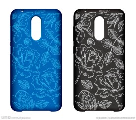 玫瑰花镭雕图案手机壳