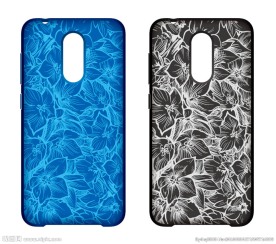 复古花纹镭雕图案手机壳