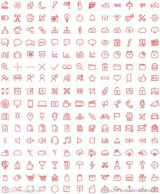 200个实用粗线图标