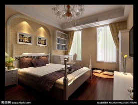 简欧女儿卧室背景墙设计