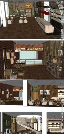 西餐厅设计草图大师SU模型