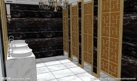 酒店洗手间草图大师SU模型