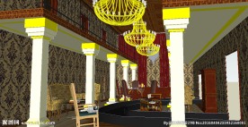 酒店大厅草图大师SU模型