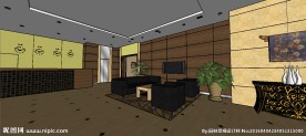 酒店大厅前台草图大师SU模型