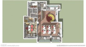 办公空间草图大师SU模型