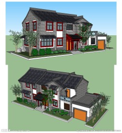 精细民宅建筑草图大师SU模型
