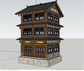 川西民居建筑草图大师SU模型