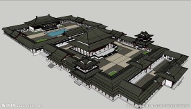 古建寺庙建筑草图大师SU模型