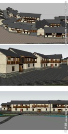 农村民居房屋建筑草图大师SU模